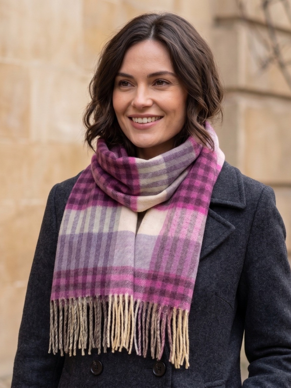 Alex Begg Stripe And Block Cashmere Scarf